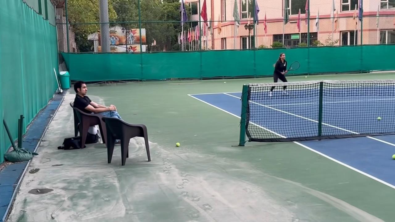 Gautam Gambhir enjoys 'match without coaching the player' as daughter Aazeen plays tennis..