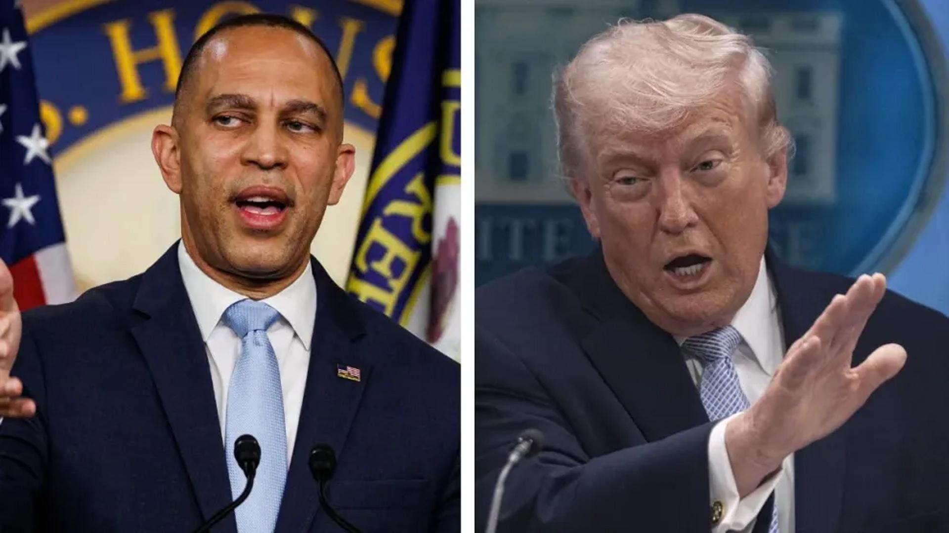 Hakeem Jeffries attacks Trump on living costs, Iran war..
