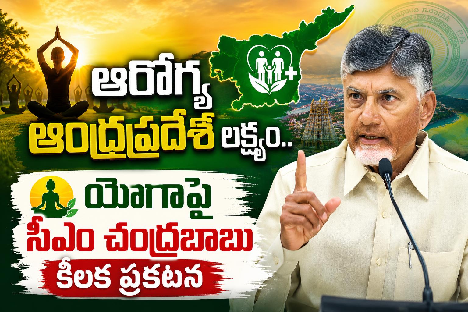 ఆరోగ్య ఆంధ్రప్రదేశే లక్ష్యం.. యోగాపై సీఎం చంద్రబాబు కీలక ప్రకటన..